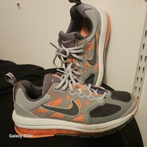 Nike Kids Gray and Orange Sneakers